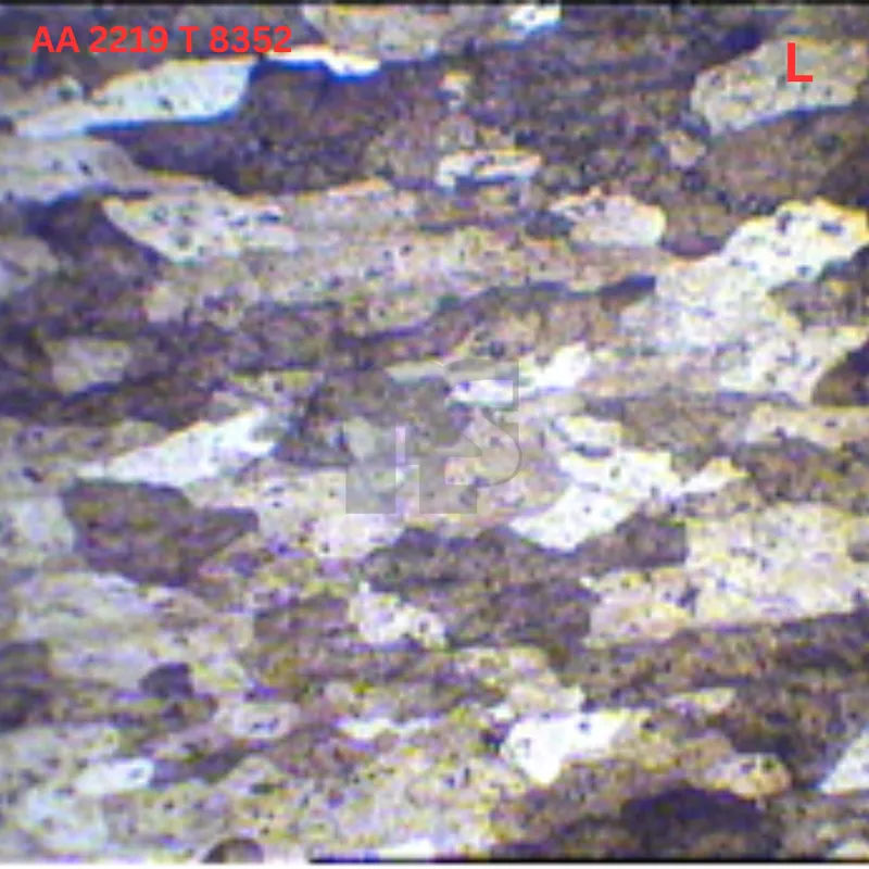 AA 2219 T8352 microstructure report 07